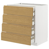 METOD / MAXIMERA base cb 4 frnts/2 low/3 md drwrs, white/Voxtorp oak effect, 80x60 cm