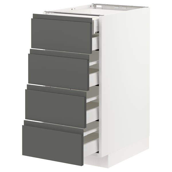 METOD / MAXIMERA base cb 4 frnts/2 low/3 md drwrs, white/Voxtorp dark grey, 40x60 cm