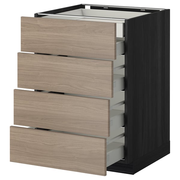 METOD / MAXIMERA base cb 4 frnts/2 low/3 md drwrs, black/Brokhult light grey