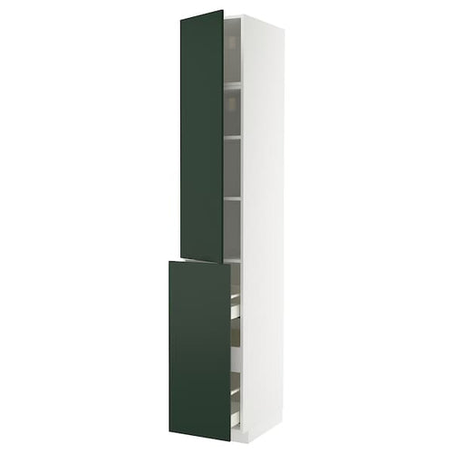 METOD / MAXIMERA - METOD / MAXIMERA Hc w p-o func 3drw/1dr/2shlv, white/Havstorp deep green, 40x60x240 cm