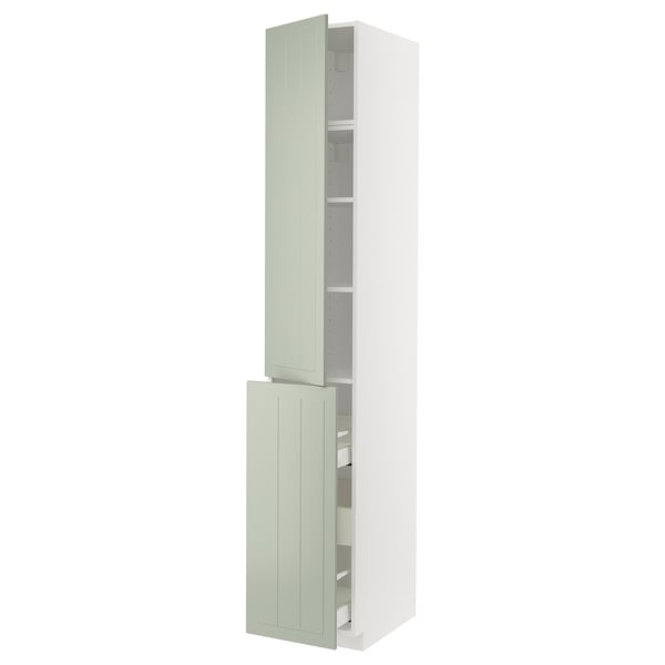METOD / MAXIMERA hc w p-o func 3drw/1dr/2shlv, white/Stensund light green, 40x60x240 cm