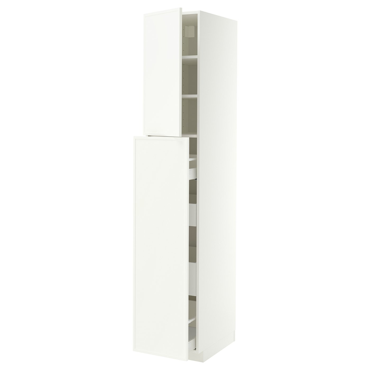 METOD / MAXIMERA hc w p-o func 4drw/1dr/2shlv, white/Aspudden matt white, 40x60x220 cm