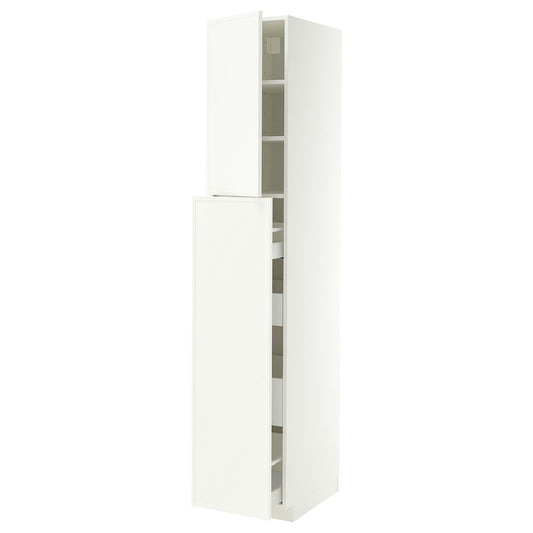METOD / MAXIMERA hc w p-o func 4drw/1dr/2shlv, white/Aspudden matt white, 40x60x220 cm