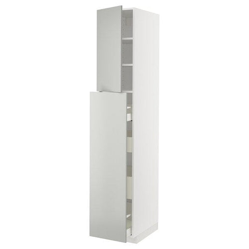 METOD / MAXIMERA - METOD / MAXIMERA Hc w p-o func 4drw/1dr/2shlv, white/Havstorp light grey, 40x60x220 cm