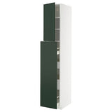 METOD / MAXIMERA hc w p-o func 4drw/1dr/2shlv, white/Havstorp deep green, 40x60x220 cm