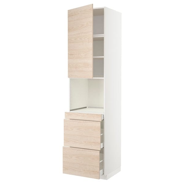 Ikea METOD / MAXIMERA - Hi cab f micro combi w door/3 drwrs, white/Askersund light ash effect ,