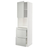 METOD / MAXIMERA hi cab f micro combi w door/3 drwrs, white/Havstorp light grey, 60x60x220 cm