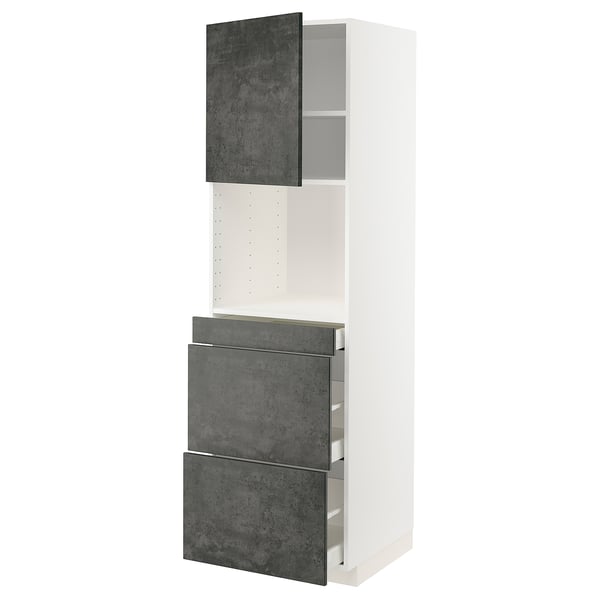 METOD / MAXIMERA - Cabinet alt micro com/anta/3drawers , 60x60x200 cm
