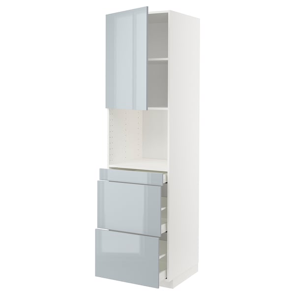 METOD / MAXIMERA - METOD / MAXIMERA Hi cab f micro combi w door/3 drwrs, white/Kallarp light grey-blue, 60x60x220 cm