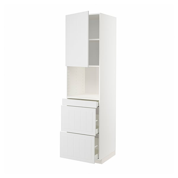METOD / MAXIMERA - METOD / MAXIMERA Hi cab f micro combi w door/3 drwrs, white/Stensund white, 60x60x220 cm