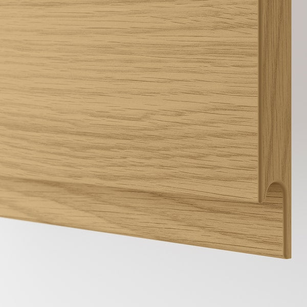METOD / MAXIMERA - High cabinet w 2 drawers for oven, white/Voxtorp oak effect, 60x60x140 cm