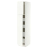 METOD / MAXIMERA hi cab w 2 doors/4 drawers, white/Aspudden matt white, 40x60x200 cm