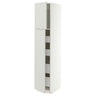 METOD / MAXIMERA hi cab w 2 doors/4 drawers, white/Aspudden light grey, 40x60x200 cm