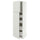 METOD / MAXIMERA hi cab w 2 doors/4 drawers, white/Aspudden light grey, 60x60x200 cm
