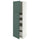 METOD / MAXIMERA hi cab w 2 doors/4 drawers, white/Aspudden dark grey-green, 60x60x200 cm