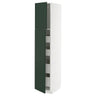 METOD / MAXIMERA hi cab w 2 doors/4 drawers, white/Havstorp deep green, 40x60x200 cm
