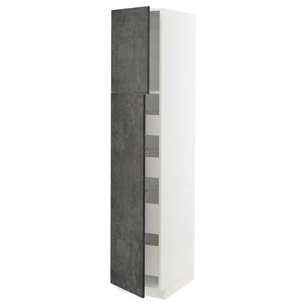 METOD / MAXIMERA - Tall cabinet with 2 doors/4 drawers , 40x60x200 cm