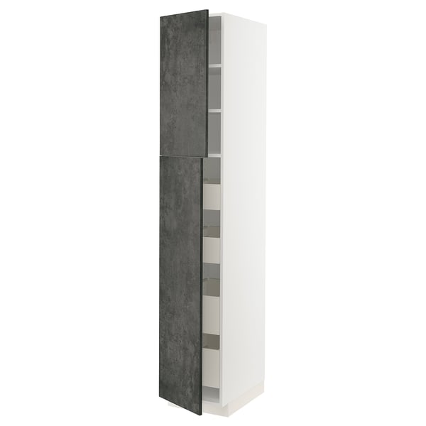 METOD / MAXIMERA - Tall cabinet with 2 doors/4 drawers ,