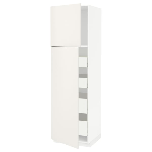 METOD / MAXIMERA hi cab w 2 doors/4 drawers, Width: 60.0 cmDepth: 61.6 cmHeight: 208.0 cmFrame depth: 60.0 cmFrame height: 200.0 cm