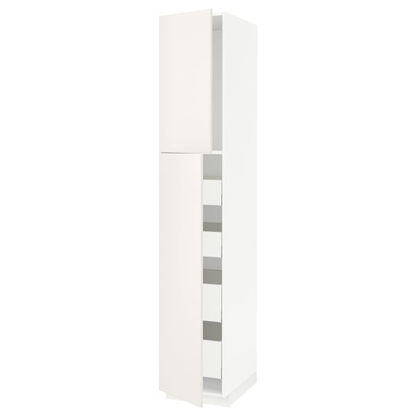 METOD / MAXIMERA hi cab w 2 doors/4 drawers, white/Veddinge white, 40x60x220 cm