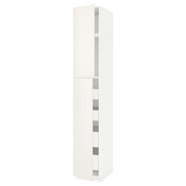METOD / MAXIMERA - METOD / MAXIMERA Hi cab w 2 doors/4 drawers, white/Veddinge white, 40x60x240 cm