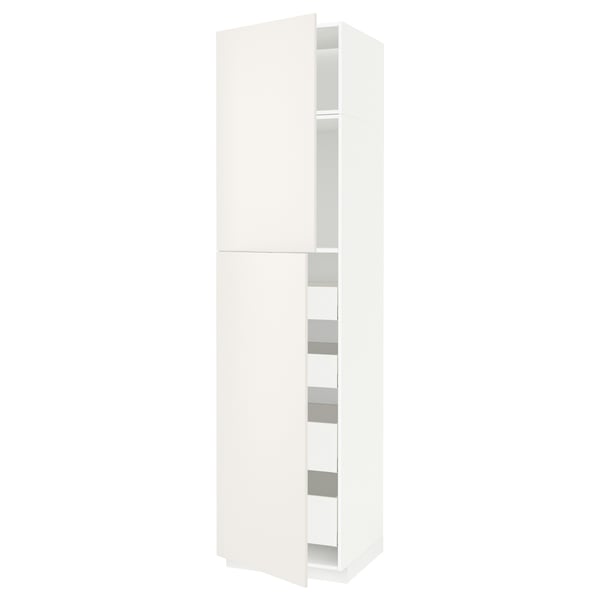 METOD / MAXIMERA hi cab w 2 doors/4 drawers, white/Veddinge white, 60x60x240 cm
