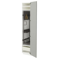 METOD / MAXIMERA high cabinet with cleaning interior, white/Havstorp light grey, 40x60x200 cm