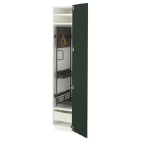 METOD / MAXIMERA high cabinet with cleaning interior, white/Havstorp deep green, 40x60x200 cm