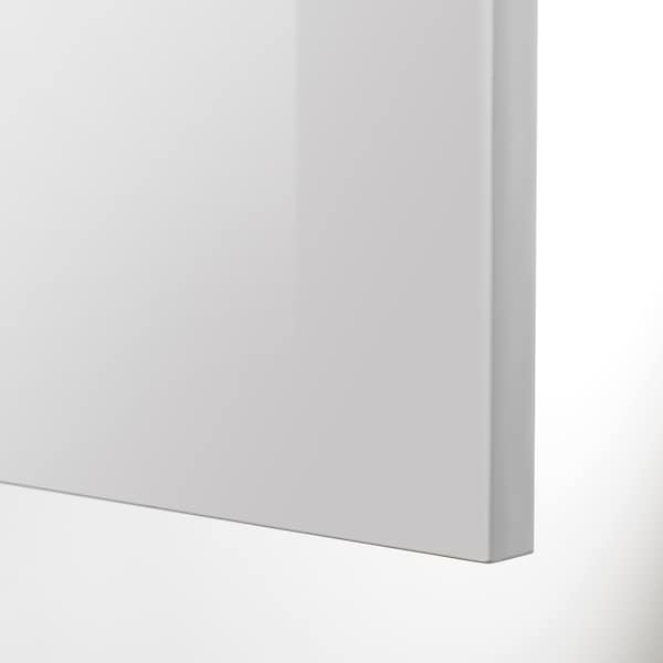 METOD / MAXIMERA - Tall cabinet with cleaning accessories, white/Ringhult light grey,40x60x200 cm