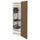 METOD / MAXIMERA high cabinet with cleaning interior, white/Tistorp brown walnut effect, 60x60x200 cm