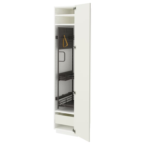 METOD / MAXIMERA - METOD / MAXIMERA High cabinet with cleaning interior, white/Veddinge white, 40x60x200 cm
