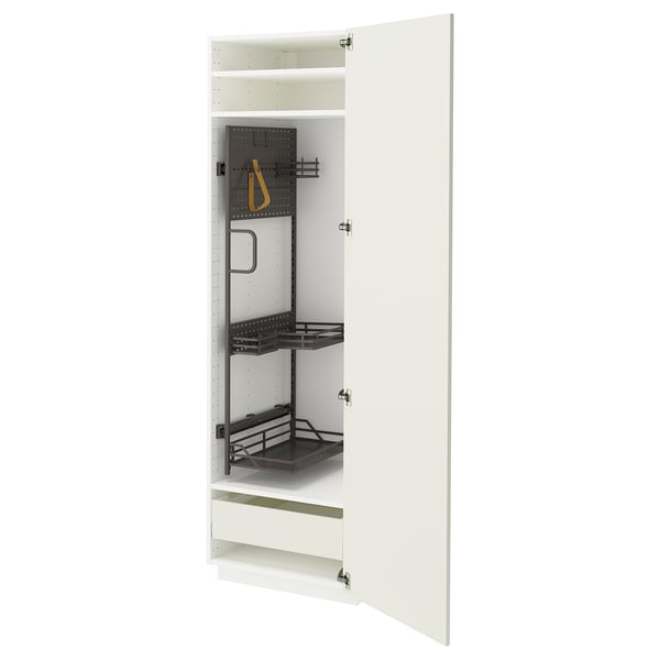 METOD / MAXIMERA high cabinet with cleaning interior, white/Veddinge white, 60x60x200 cm