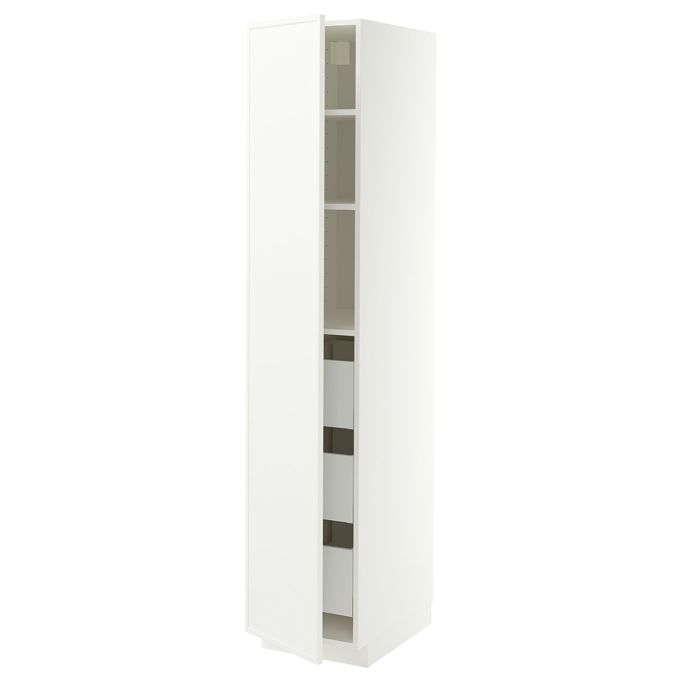 METOD / MAXIMERA high cabinet with drawers, white/Aspudden matt white, 40x60x200 cm
