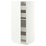 METOD / MAXIMERA high cabinet with drawers, white/Aspudden matt white, 60x60x140 cm