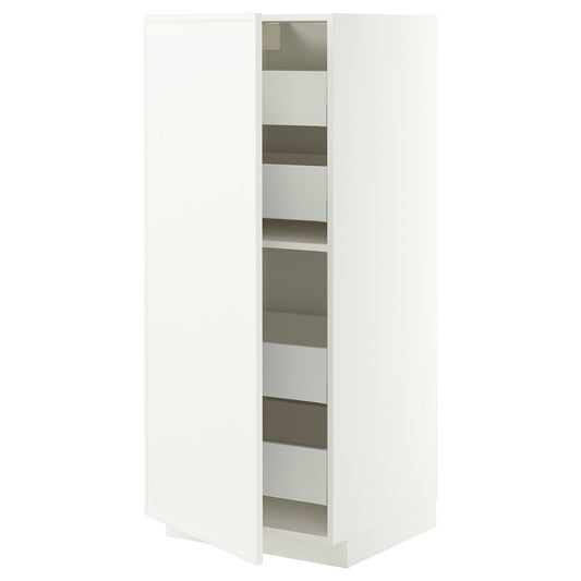 METOD / MAXIMERA high cabinet with drawers, white/Aspudden matt white, 60x60x140 cm