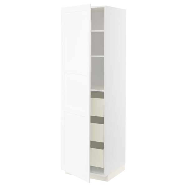 METOD / MAXIMERA - METOD / MAXIMERA High cabinet with drawers, white Enköping/white wood effect, 60x60x200 cm