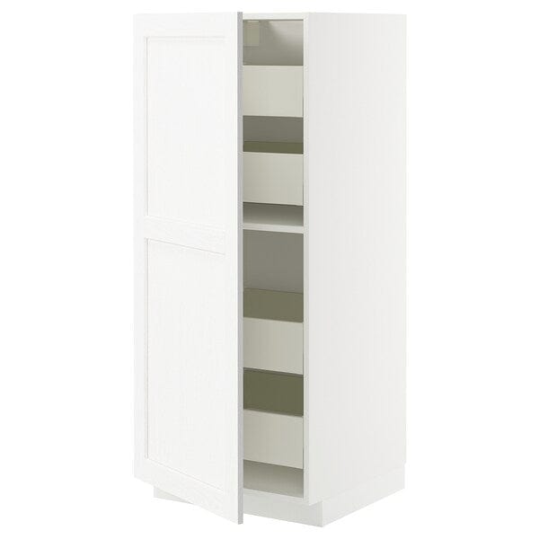 Ikea METOD / MAXIMERA - High cabinet with drawers, white Enköping/white wood effect , 60x60x140 cm
