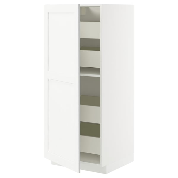 METOD / MAXIMERA high cabinet with drawers, white Enköping/white wood effect, 60x60x140 cm