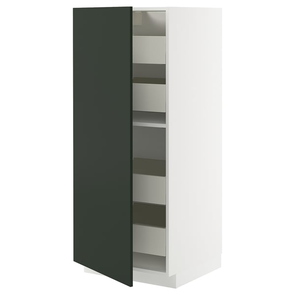 METOD / MAXIMERA high cabinet with drawers, white/Havstorp deep green, 60x60x140 cm