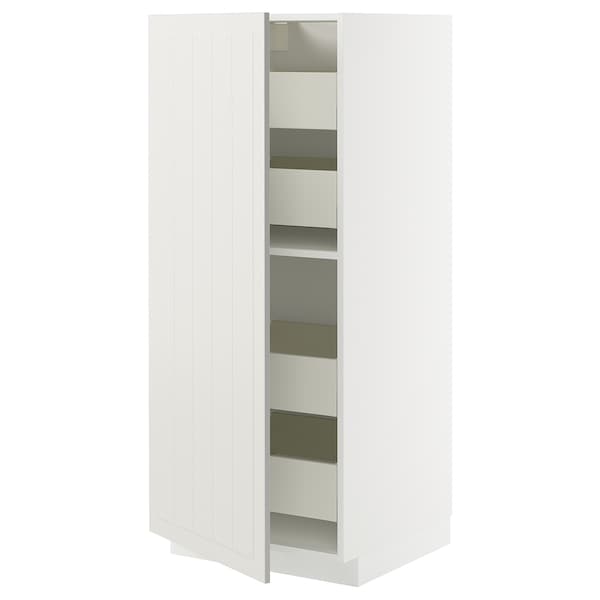 METOD / MAXIMERA - High cabinet with drawers, white/Stensund white, 60x60x140 cm