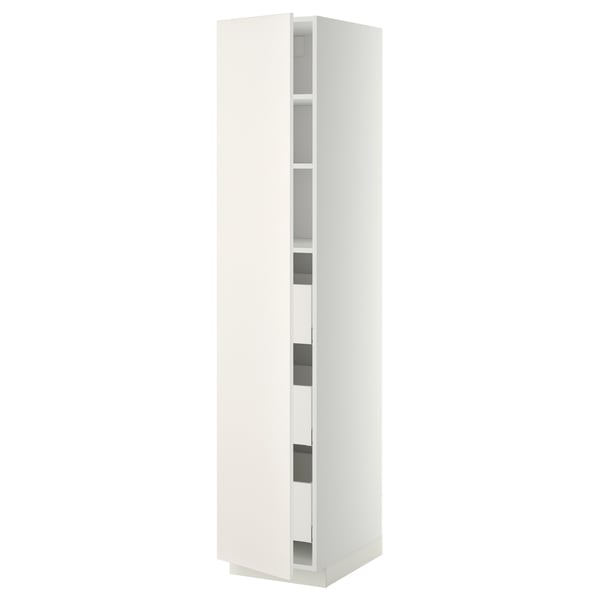 METOD / MAXIMERA high cabinet with drawers, white/Veddinge white, 40x60x200 cm