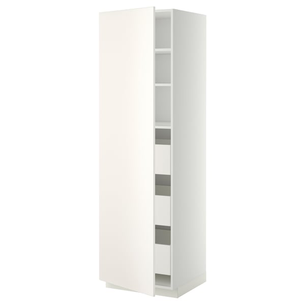 METOD / MAXIMERA - METOD / MAXIMERA High cabinet with drawers, white/Veddinge white, 60x60x200 cm