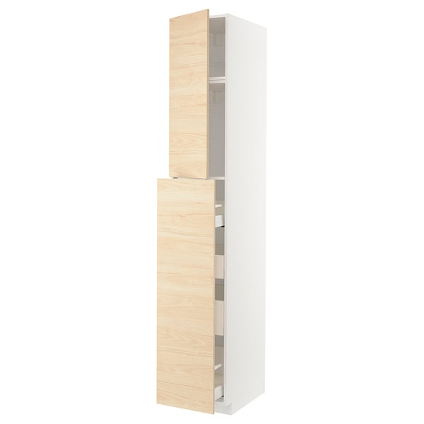 METOD / MAXIMERA hc w p-o func 1dr/4drw, white/Askersund light ash effect, 40x60x240 cm