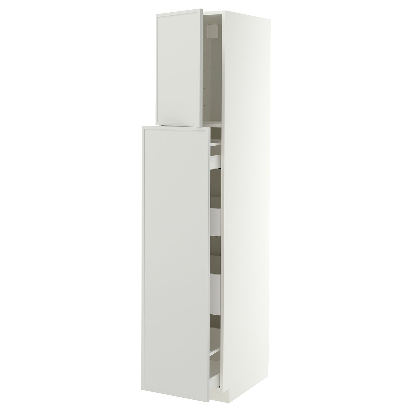METOD / MAXIMERA hc w p-o func 1dr/4drw, white/Aspudden light grey, 40x60x200 cm