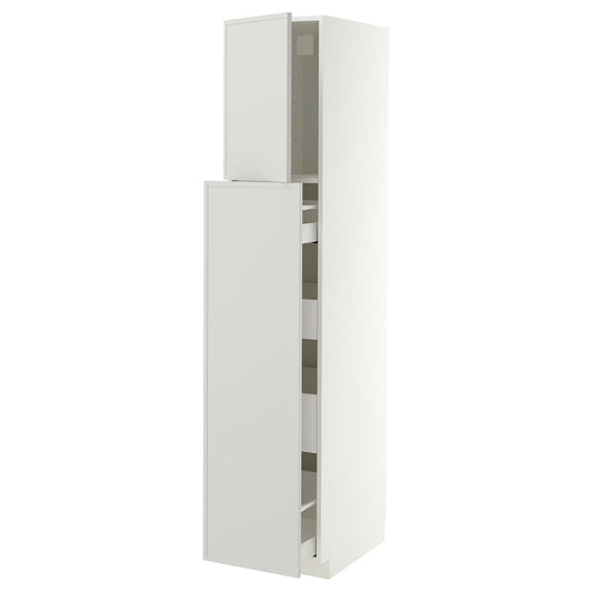 METOD / MAXIMERA hc w p-o func 1dr/4drw, white/Aspudden light grey, 40x60x200 cm