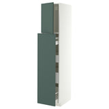 METOD / MAXIMERA hc w p-o func 1dr/4drw, white/Aspudden dark grey-green, 40x60x200 cm