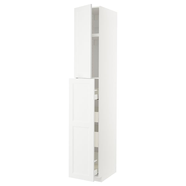 METOD / MAXIMERA hc w p-o func 1dr/4drw, white/Axstad matt white, 40x60x240 cm