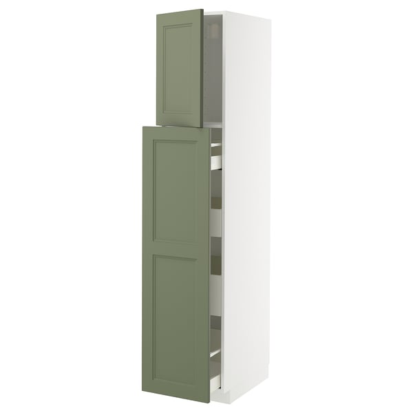 METOD / MAXIMERA - METOD / MAXIMERA Hc w p-o func 1dr/4drw, white/Axstad grey-green, 40x60x200 cm