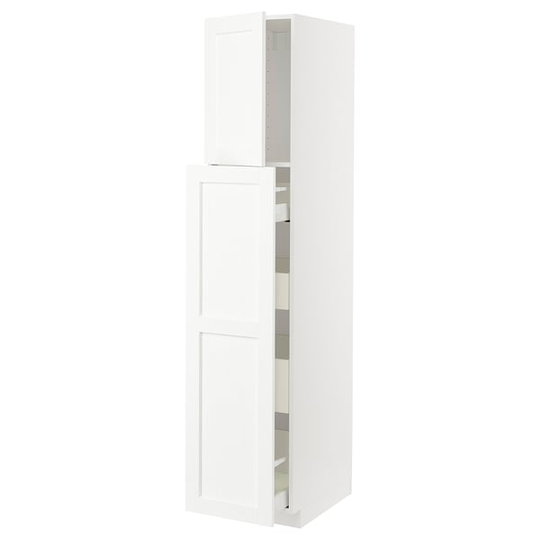 METOD / MAXIMERA - METOD / MAXIMERA Hc w p-o func 1dr/4drw, white Enköping/white wood effect, 40x60x200 cm