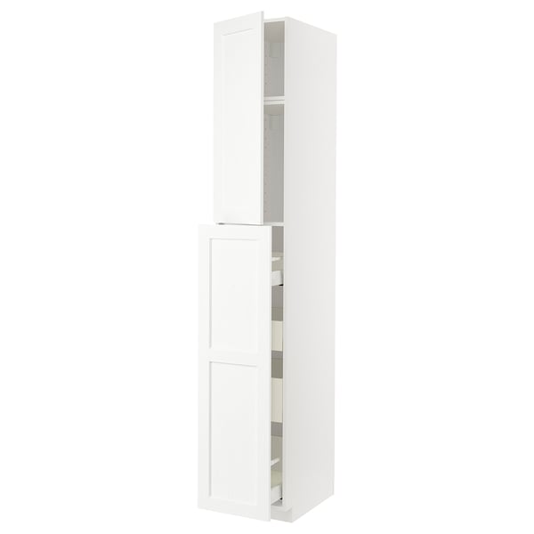 METOD / MAXIMERA hc w p-o func 1dr/4drw, white Enköping/white wood effect, 40x60x240 cm